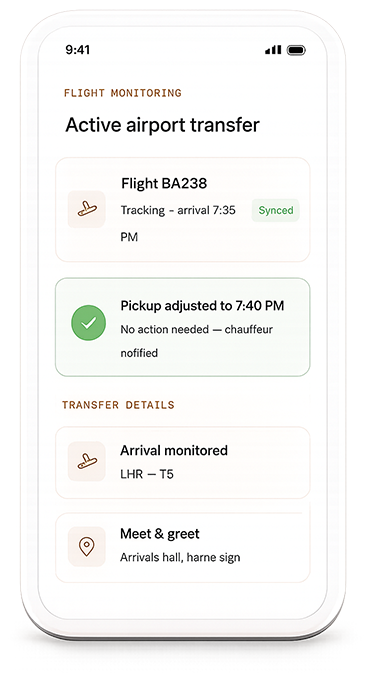 Blackbird passenger companion mobile application lists view